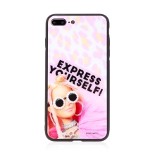 Kryt BARBIE pro Apple iPhone 7 Plus / 8 Plus  - Express Yourself - skleněný - růžový