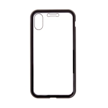 Kryt pre Apple iPhone X / Xs - 360° ochrana - magnetické pripevnenie - sklo / kov - čierny