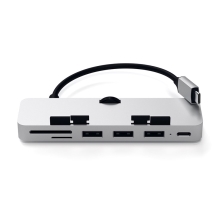 Dokovací stanice / port replikátor pro Apple iMac - USB-C na USB-C + 3x USB-A + SD + micro SD - stříbrná