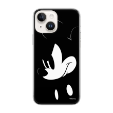 Kryt DISNEY pro Apple iPhone 14 - hlava myšáka Mickeyho - gumový - černý