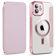Puzdro pre Apple iPhone 11 - Podpora MagSafe - plast / umelá koža - ružové
