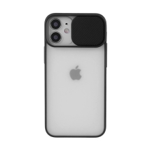 Kryt pro Apple iPhone 12 / 12 Pro - matná záda - krytka fotoaparátu - plastový / gumový - černý