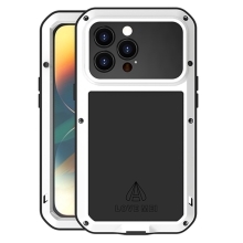Pouzdro LOVE MEI pro Apple iPhone 14 Pro Max - outdoor - kov / silikon / tvrzené sklo - bílé