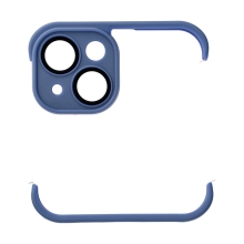 Bumper / mini rámeček pro Apple iPhone 14 + tvrzené sklo na čočky kamery - silikonový - modrý