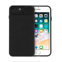 Kryt Slide pro Apple iPhone 7 Plus / 8 Plus - krytka fotoaparátu - příjemný na dotek - gumový - černý