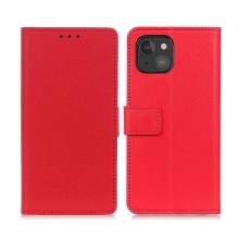 Puzdro pre Apple iPhone 13 mini - stojan - umelá koža - červené
