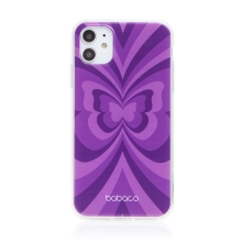 Kryt BABACO pre Apple iPhone 11 - Motýlí efekt - gumový - fialový
