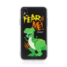DISNEY kryt pre Apple iPhone X / Xs - Toy Story - Dinosaurus Rex - gumový - čierny