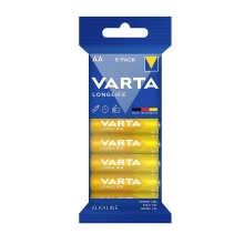 Alkalické batérie VARTA Longlife - nenabíjacie - sada 8 ks - AA