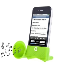 Přenosný stojánek s reproduktorem pro Apple iPhone - zelený