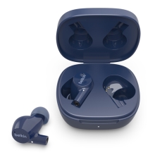 Sluchátka Bluetooth bezdrátová BELKIN Soundform Rise - TWS - Qi nabíjení - špunty - modrá