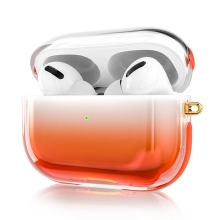 Pouzdro KINGXBAR pro Apple AirPods Pro - plastový - barevný přechod - oranžové