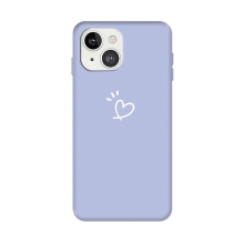 Kryt pro Apple iPhone 13 mini - srdce - gumový - fialový
