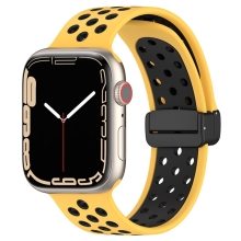 Remienok pre Apple Watch Ultra 49 mm / 45 mm / 44 mm / 42 mm - športový - silikónový - žltý / čierny