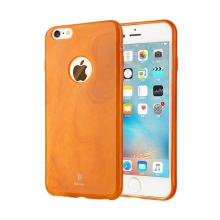 Kryt BASEUS pro Apple iPhone 6 Plus / 6S Plus gumový / výřez pro logo - textura mramoru - oranžový