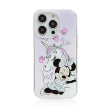 Kryt DISNEY pro Apple iPhone 14 Pro - myška Minnie - Minnie a jednorožec - gumový