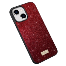 Kryt SULADA pro Apple iPhone 15 Plus - třpytivý povrch - plastový / gumový - červený