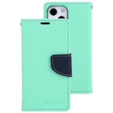 MERCURY Fancy Diary puzdro pre Apple iPhone 14 - umelá koža - mätovo zelené