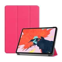 Pouzdro / kryt pro Apple iPad Pro 12,9" (2018) - funkce chytrého uspání + stojánek - umělá kůže - růžové