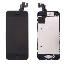 LCD panel + dotykové sklo (touch screen digitizér) pro Apple iPhone 5C - osazený černý - kvalita A