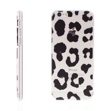 Plastový kryt pro Apple iPhone 6 / 6S - průhledný - černé leopardí fleky