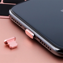Záslepka konektoru Lightning pro Apple iPhone / iPad - antiprachová - hliníková - Rose Gold růžová