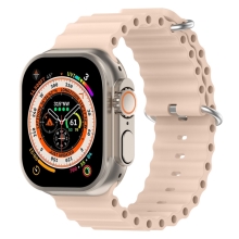 Remienok pre Apple Watch Ultra 49 mm / 45 mm / 44 mm / 42 mm - Ocean - Silikón - Svetloružový