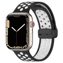 Řemínek pro Apple Watch Ultra 49mm / 45mm / 44mm / 42mm - sportovní - silikonový - černý / bílý