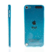 Plastový kryt pro Apple iPod touch 5.gen. - 3D dešťové kapky - modrý