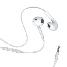 Slúchadlá XO s mikrofónom pre Apple iPhone / iPad / iPod a iné zariadenia - 3,5 mm jack - biele