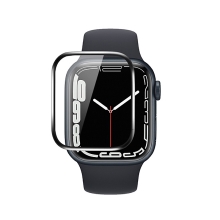Tvrzené sklo (Tempered Glass) COTEetCI pro Apple Watch 41mm - 7 / 8 - 3D okraj - černé / čiré