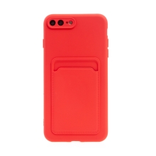 Kryt pro Apple iPhone 7 Plus / 8 Plus prostor pro platební kartu - silikonový - červený
