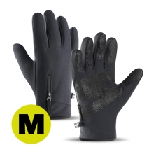 Športové rukavice pre dotykové zariadenia - unisex - veľkosť M - čierne