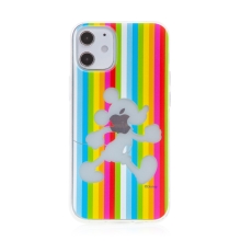 Kryt Disney pro Apple iPhone 12 mini - průhledný Mickey a duha - gumový - barevný