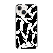 Kryt BABACO pro Apple iPhone 14 Plus - líné kočky - gumový - bílý / černý