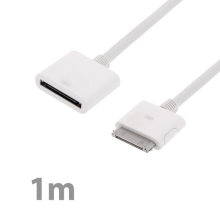 Prodlužovací kabel s 30-pin konektory pro Apple iPhone / iPad / iPod (16 cords inside) - bílý - 1m