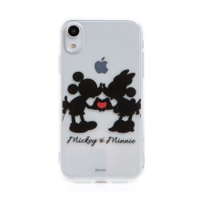 Kryt DISNEY pro Apple iPhone Xr - zamilovaní Mickey a Minnie - gumový - průhledný