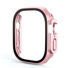 Tvrzené sklo + rámeček pro Apple Watch Ultra 49mm - tmavě růžový