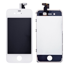 Náhradní LCD panel včetně dotykového skla (digitizéru) pro Apple iPhone 4 - bílý - kvalita A
