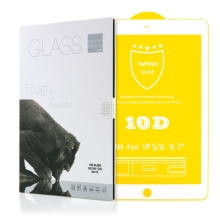 Tvrzené sklo (Tempered Glass) pro Apple iPad Air 1 / 2 / Pro 9,7" / 9,7" (2017-2018) - 2,5D - bílý rámeček - čiré