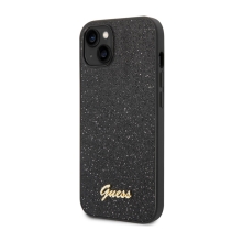 Kryt GUESS Metal Flakes pre Apple iPhone 14 Plus - trblietavý - plast/guma - čierny