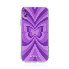 Kryt BABACO pre Apple iPhone X / Xs - Motýlí efekt - gumový - fialový