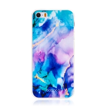 Kryt BABACO pro Apple iPhone 5 / 5S / SE - gumový - mlhovina - růžový / modrý