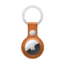 Originální klíčenka / kryt pro Apple AirTag - kožená - zlatohnědá