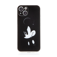 Kryt DISNEY pro Apple iPhone 13 - hlava myšáka Mickeyho - gumový - černý