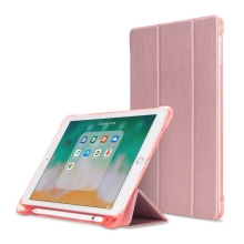 Puzdro pre Apple iPad Air 1 / Air 2 / 9,7" (2017 - 2018) - stojan - umelá koža / guma - ružové