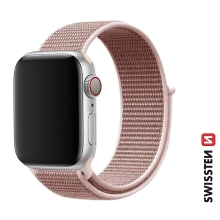 Řemínek SWISSTEN Nylon pro Apple Watch 49mm / 45mm / 44mm / 42mm - nylonový - růžový