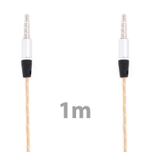 Propojovací audio jack kabel 3,5mm pro Apple iPhone / iPad / iPod a další zařízení - zlato-průhledný - 1m