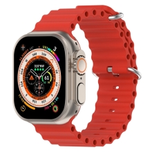 Řemínek pro Apple Watch Ultra 49mm / 45mm / 44mm / 42mm - oceánský - silikonový - červený
