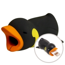 Ochrana / rozlišovač / dekorace na standardní nabíjecí kabel - silikon - tučňák